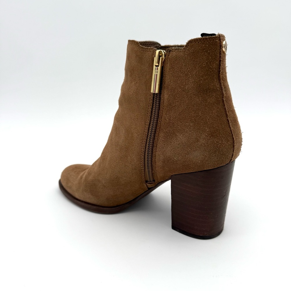 Tommy Hilfiger Women's Brown Suede Ankle Boots Size 6 Heels Zip Zipper - Picture 6 of 13